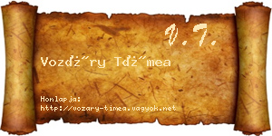 Vozáry Tímea névjegykártya